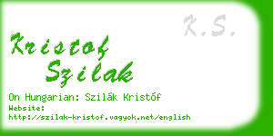kristof szilak business card